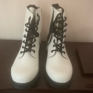 NWOT Torrid white combat boots